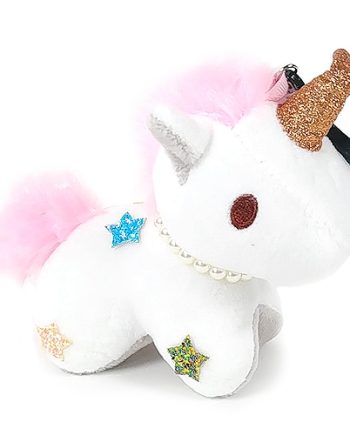 Unicorn Keychain Plush - White Side