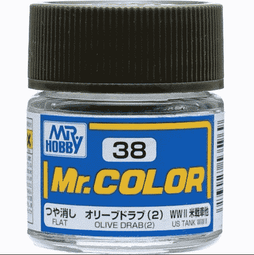 Mr. Color Flat Olive Drab 2 C38