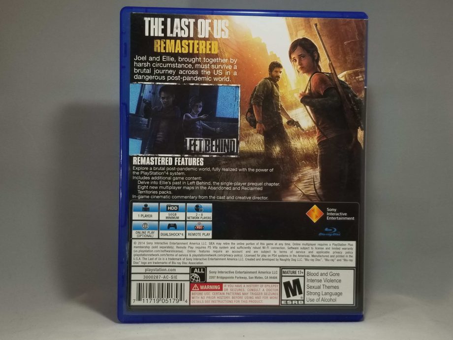 The Last Of Us Remastered Back