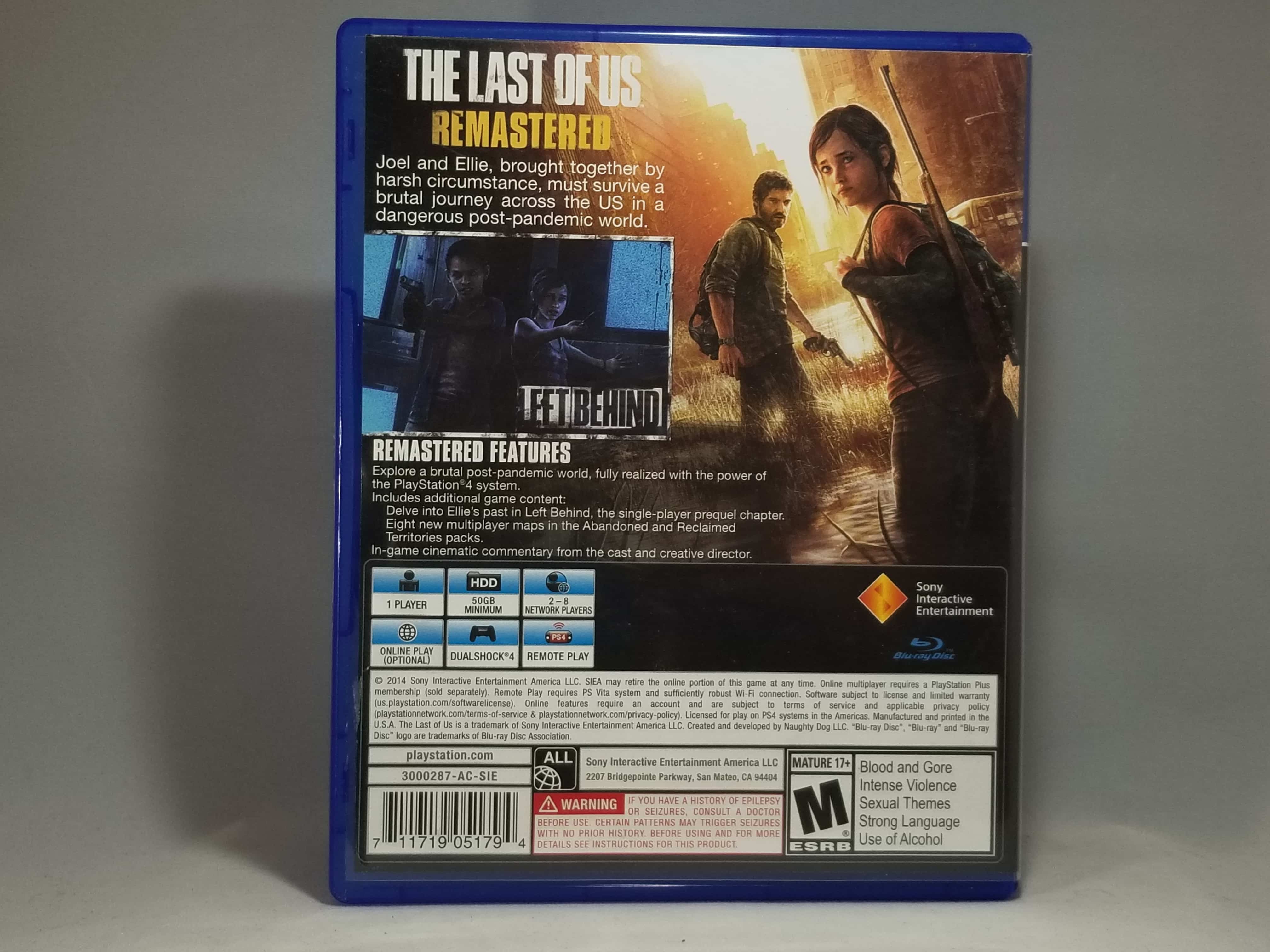  The Last of Us Remastered - PlayStation 4 : Sony Computer  Entertainme: Video Games