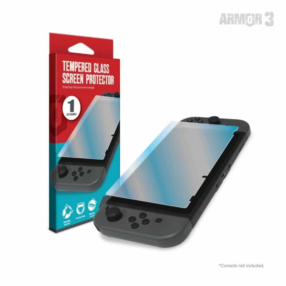 Listen up, grunts! If I see one scratch on that screen, you're out of here faster than a toupee in a hurricane! With Armor3's Tempered Glass Screen Protector for the Nintendo Switch®, you can make sure to keep your equipment spotless, scratch less, and combat ready. The enemy and your screen will be clear as day.