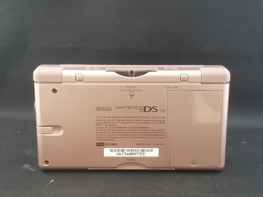 Nintendo DS Lite System Metallic Rose Back