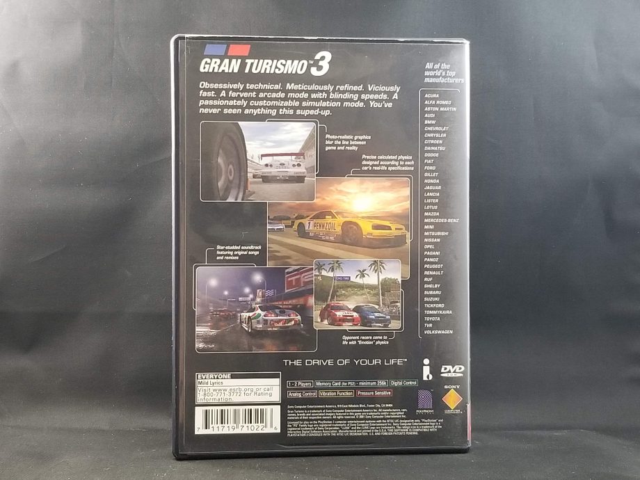 Gran Turismo 3 A-Spec Back
