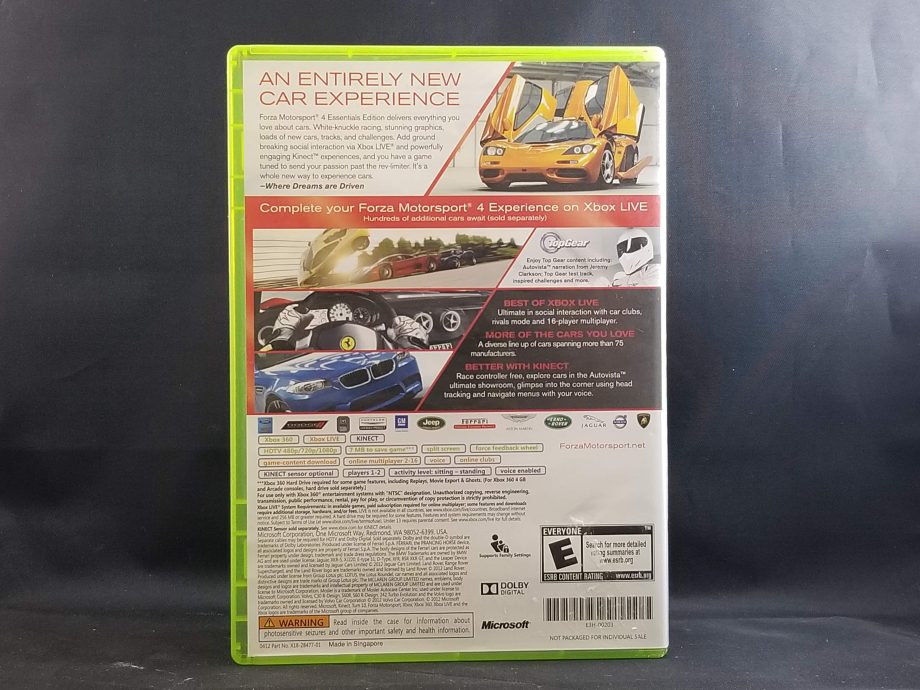 Forza Motorsport 4 Essentials Edition Back
