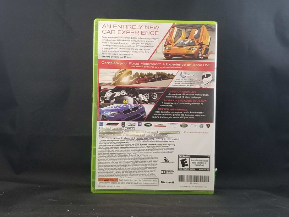 Forza Motorsport 4 Essentials Edition Back