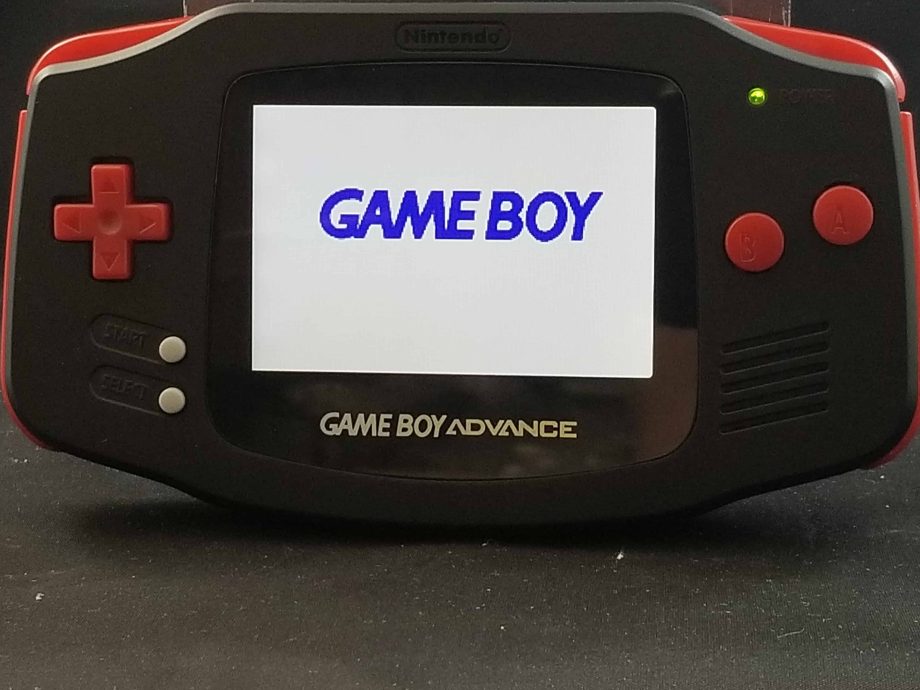 Game Boy Advance System With IPS V2 Mod Black & Red Pose 2