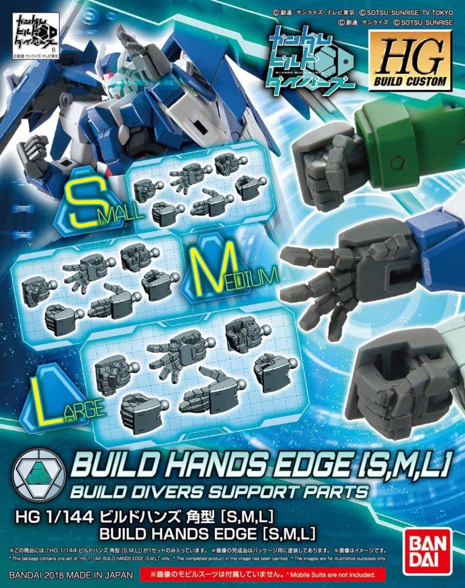 Gundam Build Custom 1/144 Build Hands Square Box