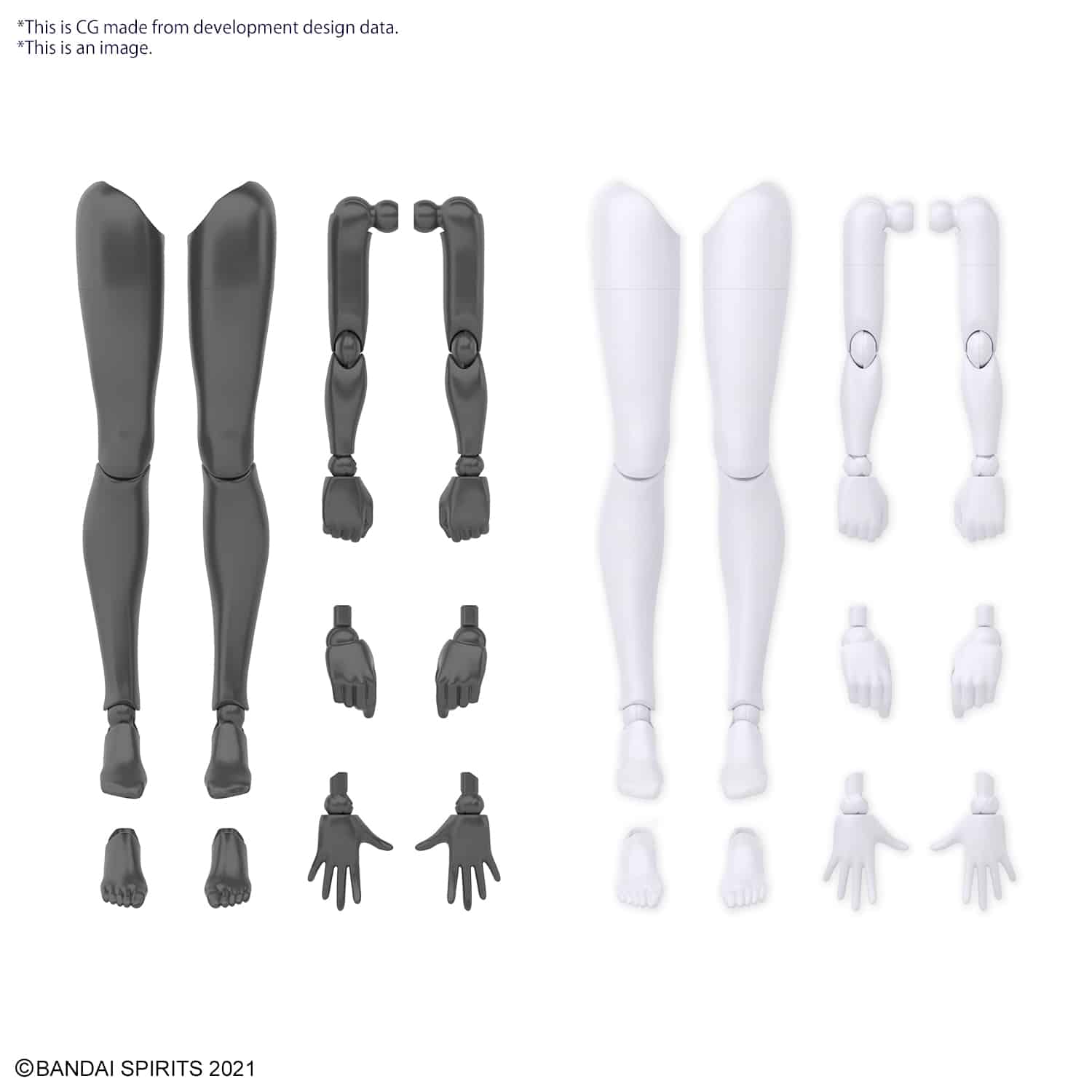 30 Minutes Sisters Option Body Parts Arm Parts & Leg Parts Black & White Pose 1