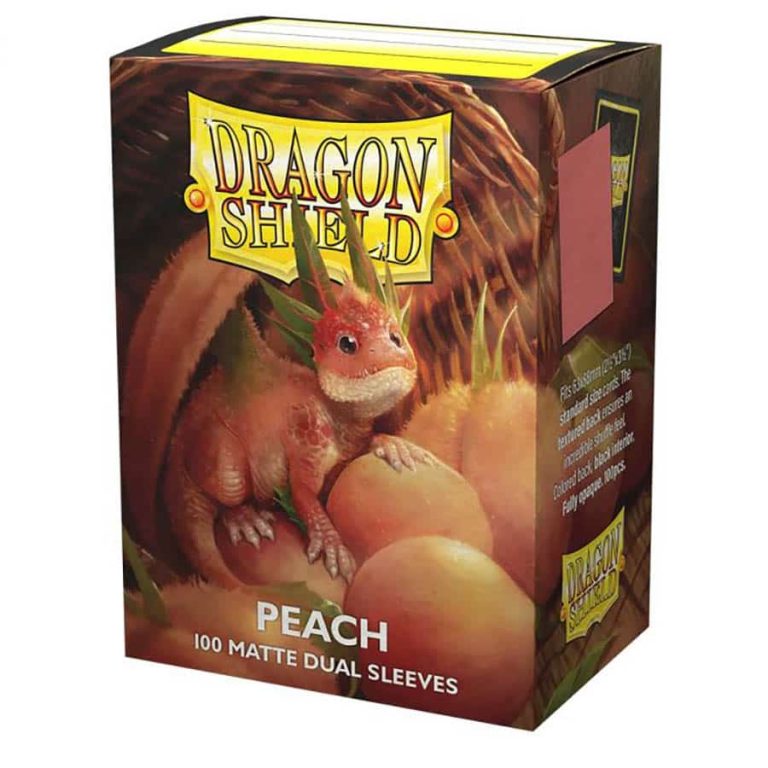 Dragon Shield Dual Sleeves Matte Peach Pose 1