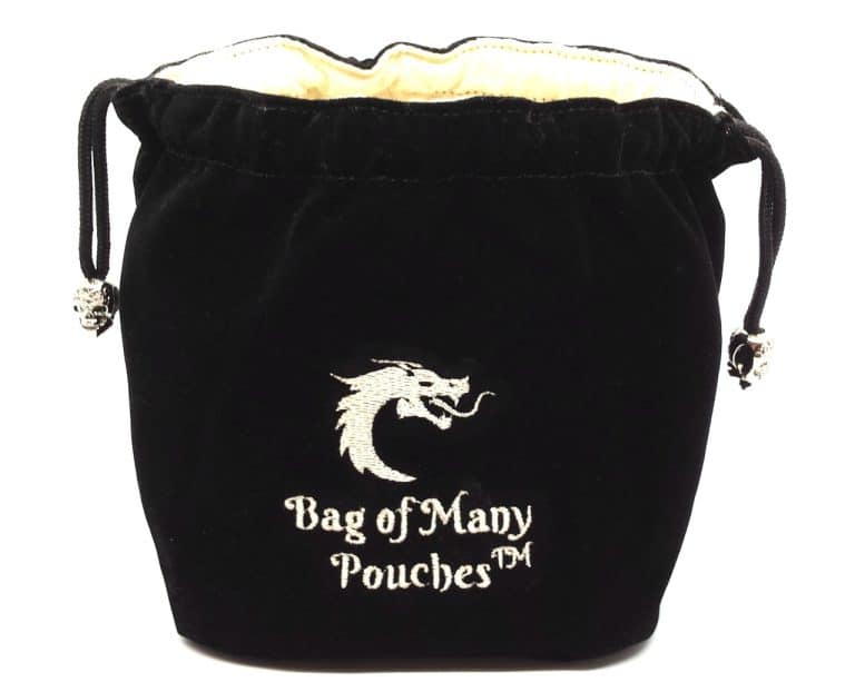 Old School RPG Dice Bag of Many Pouches Black Pose 1
