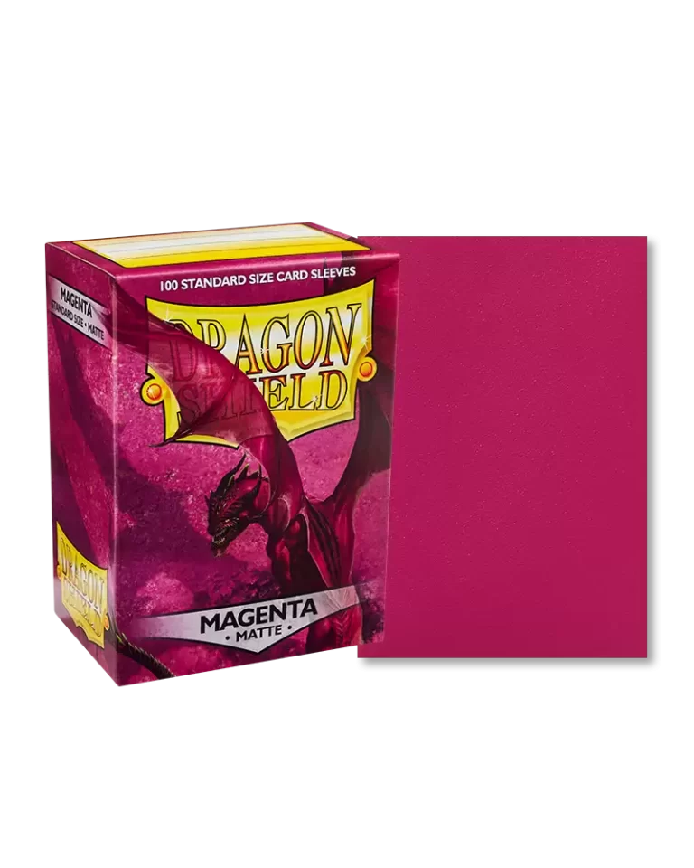 Dragon Shield Sleeves Matte Magenta Pose 1