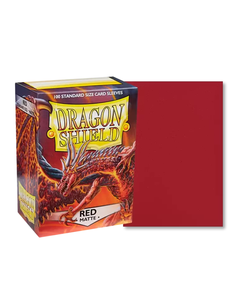 Dragon Shield Sleeves Matte Red Pose 1