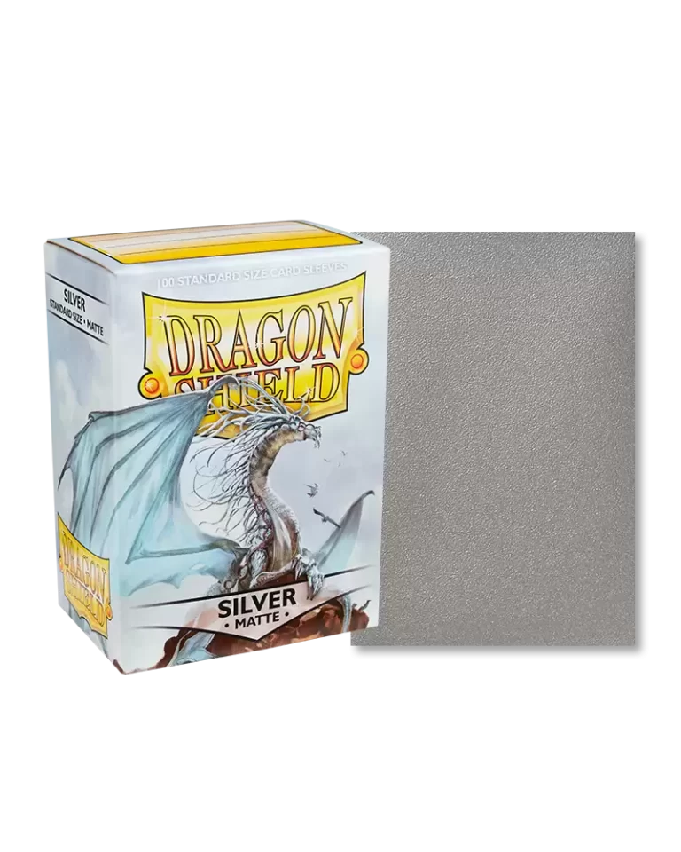 Dragon Shield Sleeves Matte Silver Pose 1