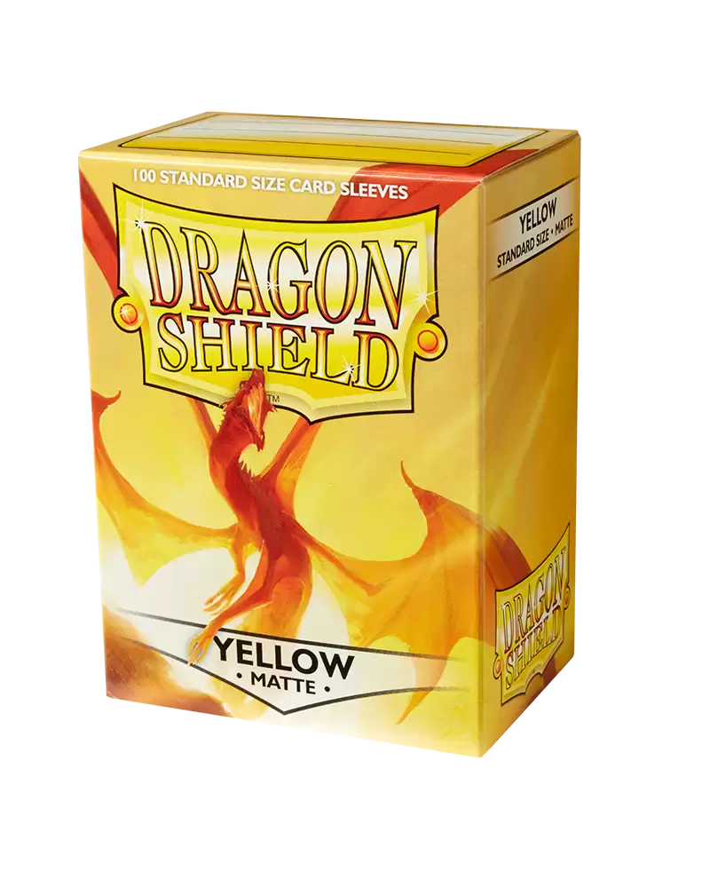 Dragon Shield Sleeves Matte Yellow Pose 3