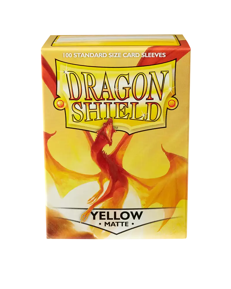Dragon Shield Sleeves Matte Yellow Pose 4