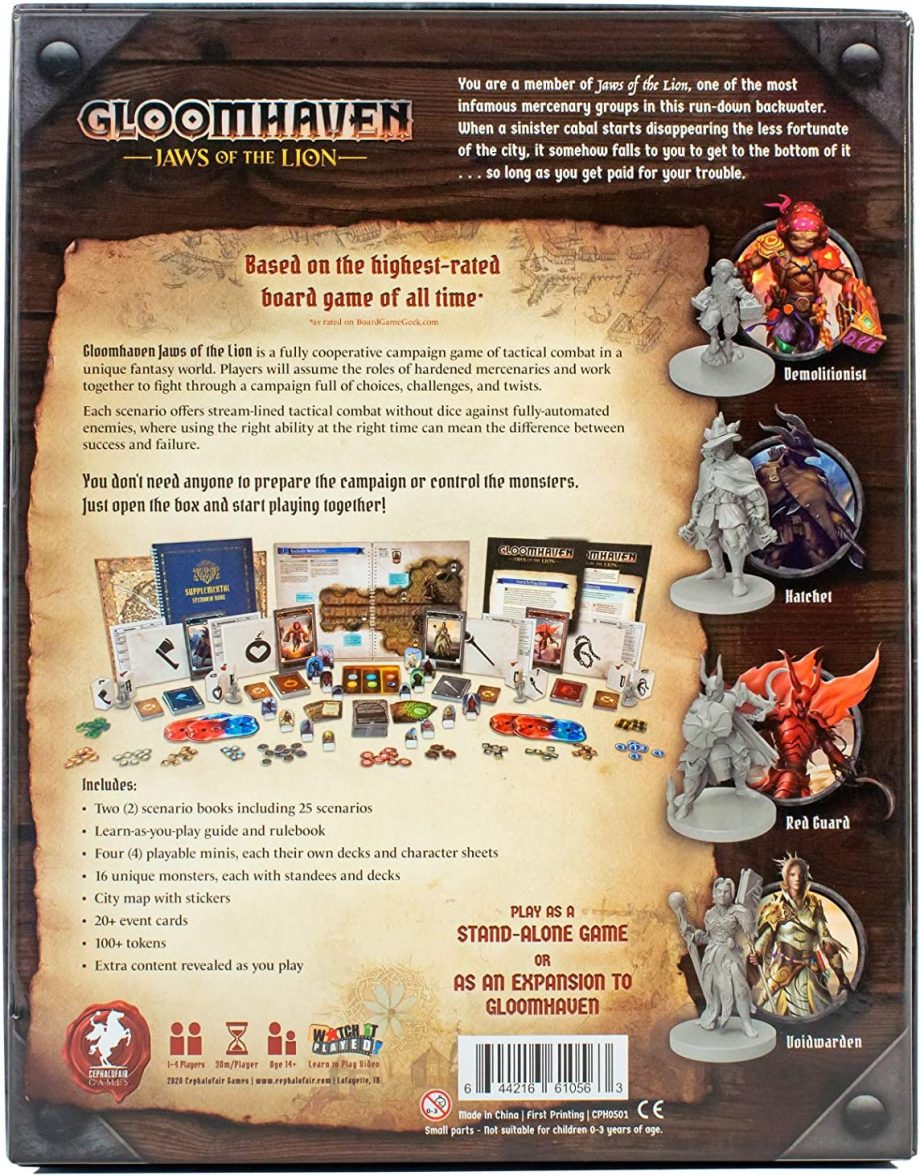 Gloomhaven Jaws Of The Lion With Removeable Sticker Set & Map Pose 2