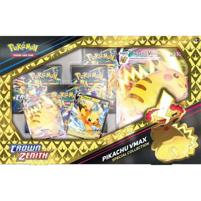Pokemon TCG Crown Zenith Pikachu VMAX Special Collection Box Pose 1