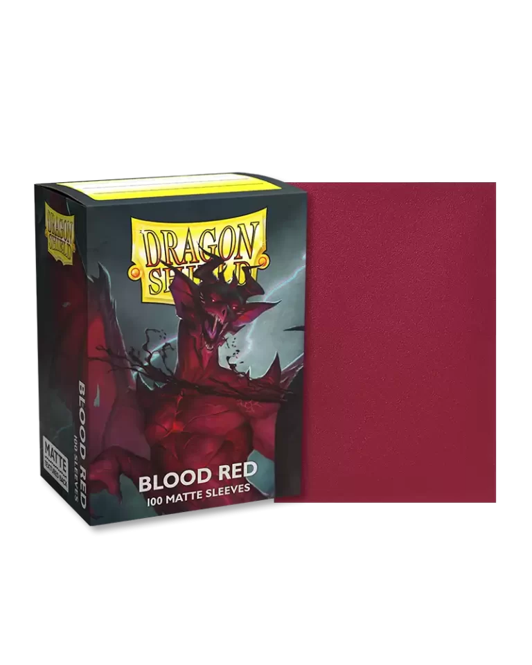 Dragon Shield Sleeves Matte Blood Red Pose 1