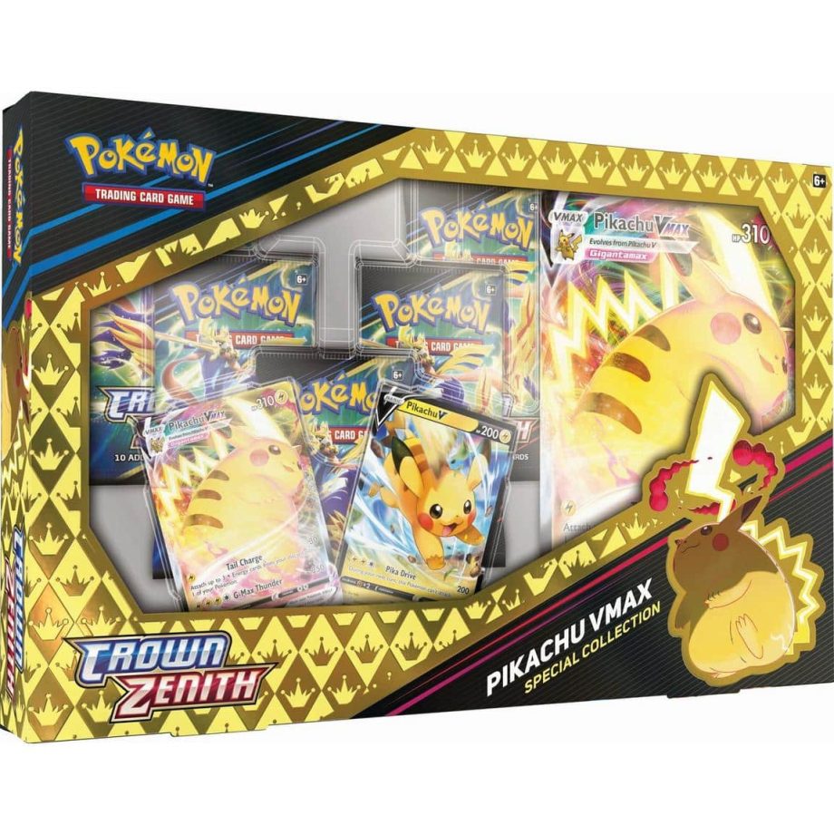Pokemon TCG Crown Zenith Pikachu VMAX Special Collection Box Pose 2